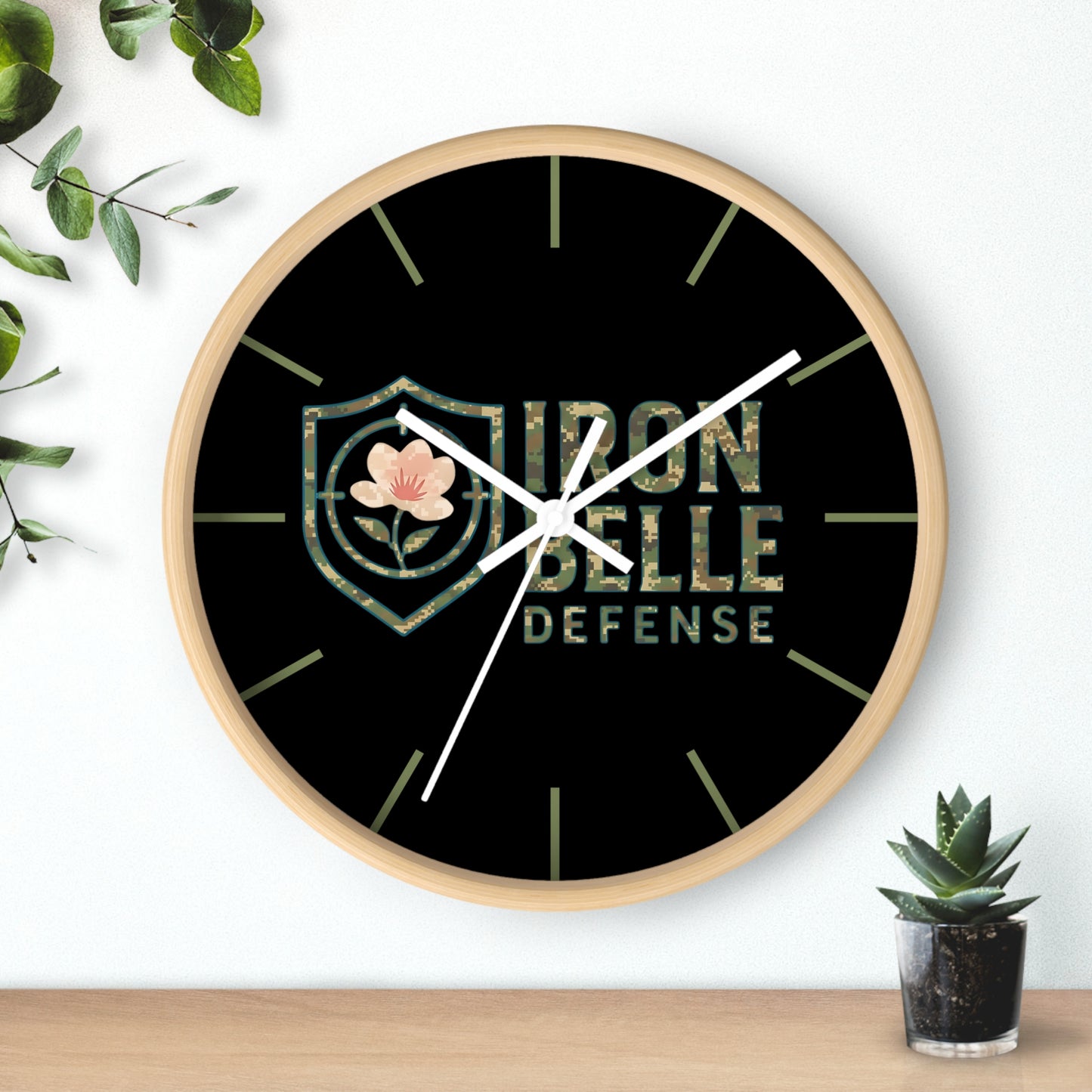 Camo Iron Belle Defense Wall Clock