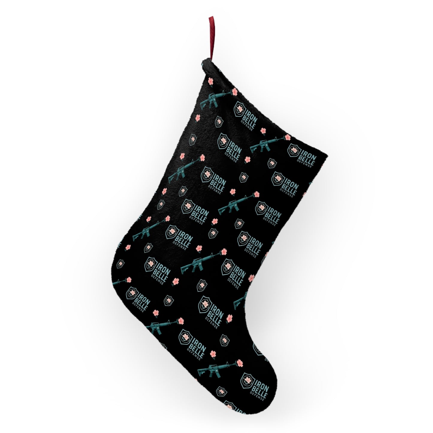Black 'Iron Belle' Patterned Christmas Stocking