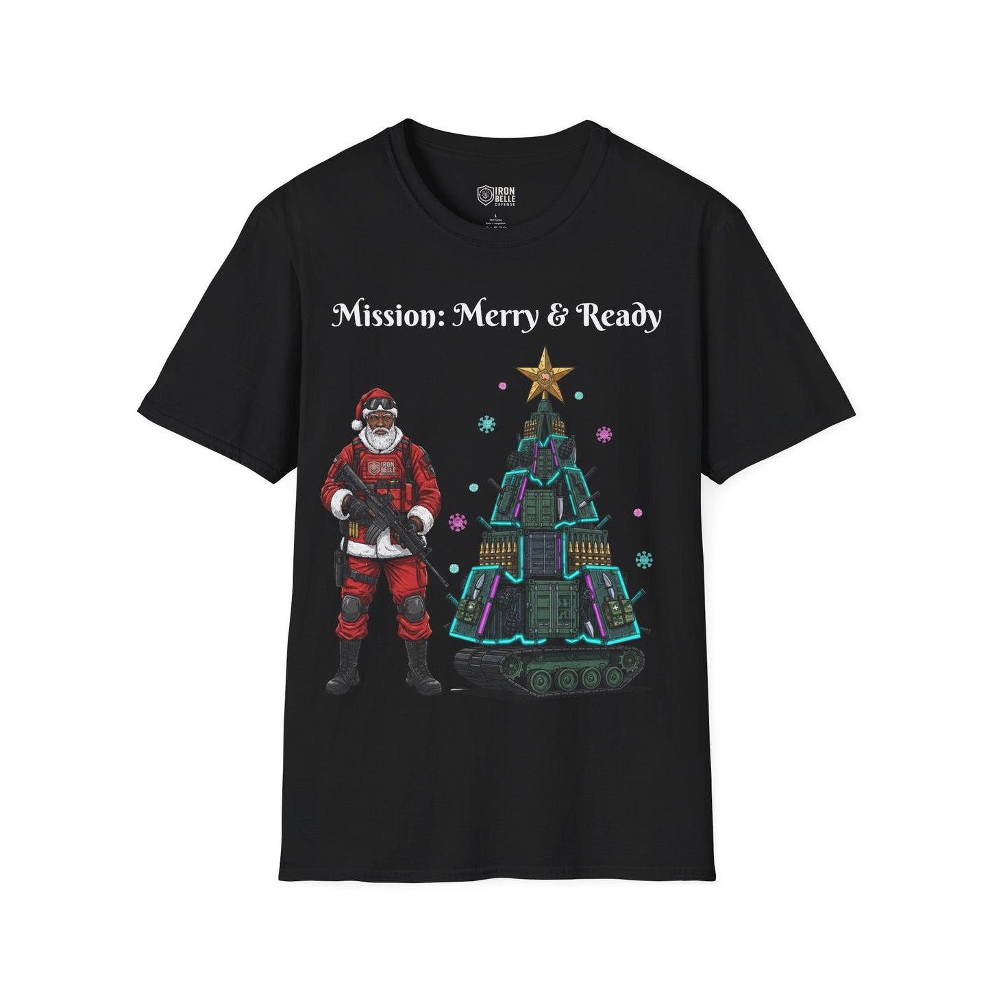 Tactical Santa with Armored Christmas Tree Tee