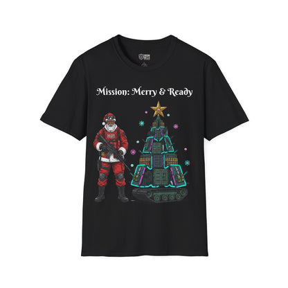 Tactical Santa with Armored Christmas Tree Tee