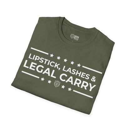 Lipstick, Lashes and Legal Carry Unisex Softstyle T-Shirt
