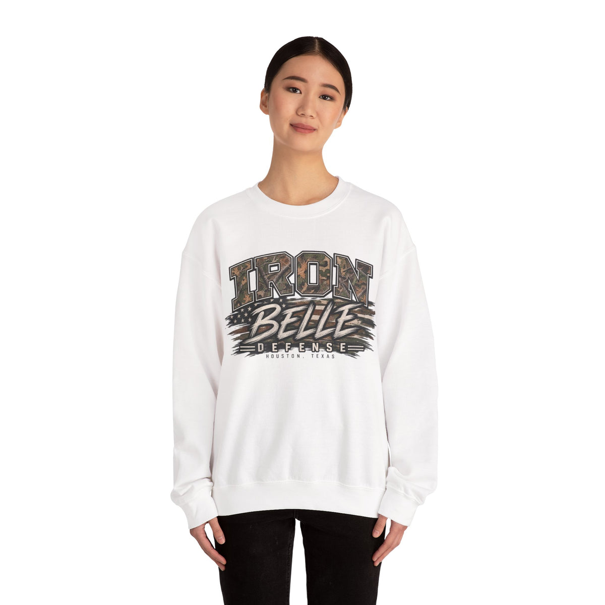 Camo Flag Iron Belle Defense Unisex Crewneck Sweatshirt