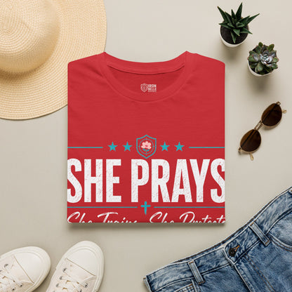 She Prays She Trains She Protects Tee