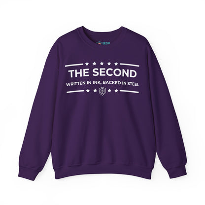 The Second: Written in Ink, Backed in Steel Iron Belle Defense Unisex Crewneck Sweatshirt