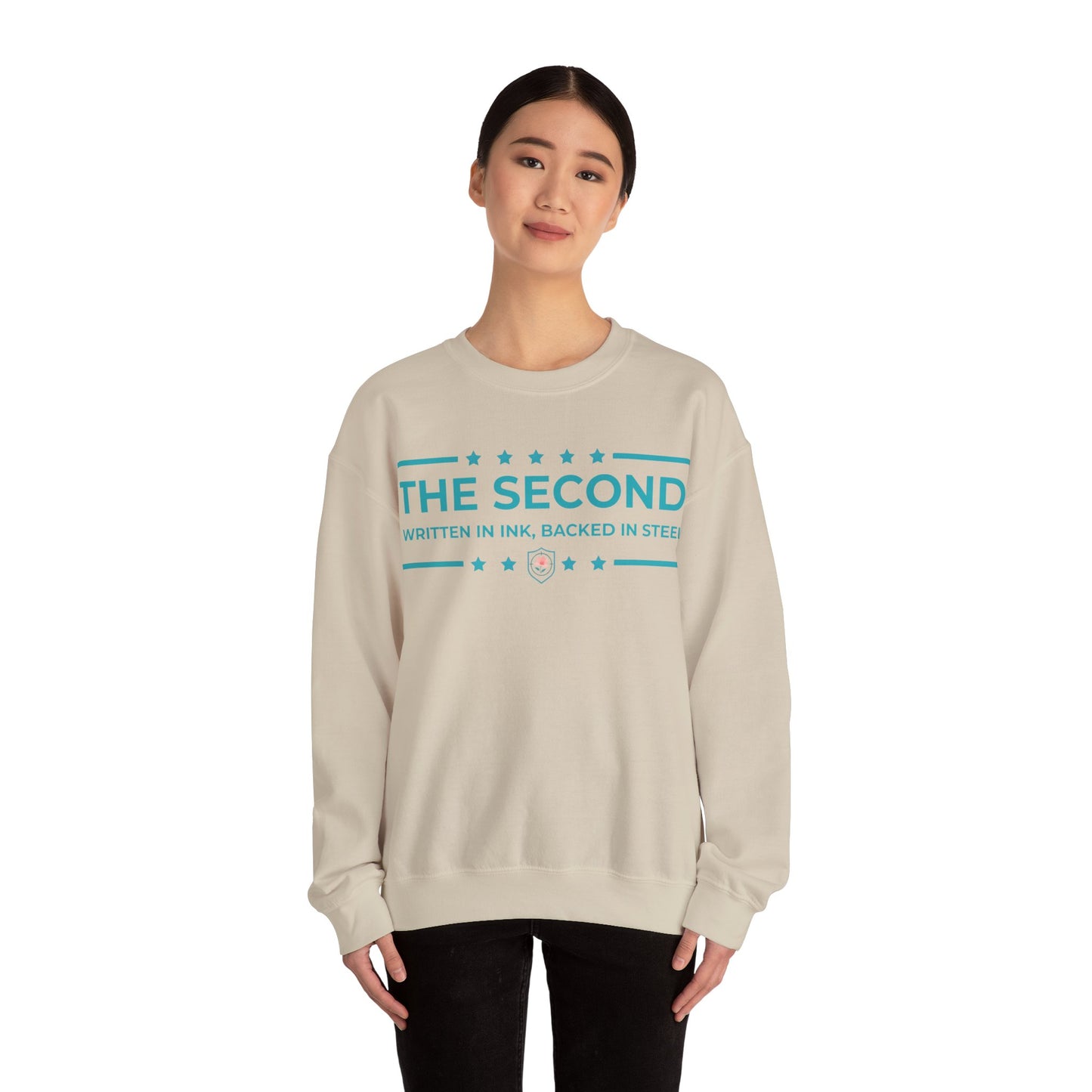 The Second: Written in Ink, Backed in Steel Iron Belle Defense Unisex Crewneck Sweatshirt