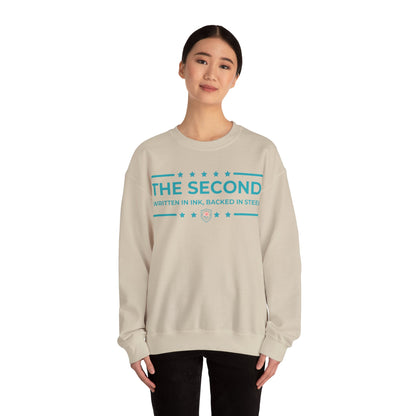 The Second: Written in Ink, Backed in Steel Iron Belle Defense Unisex Crewneck Sweatshirt