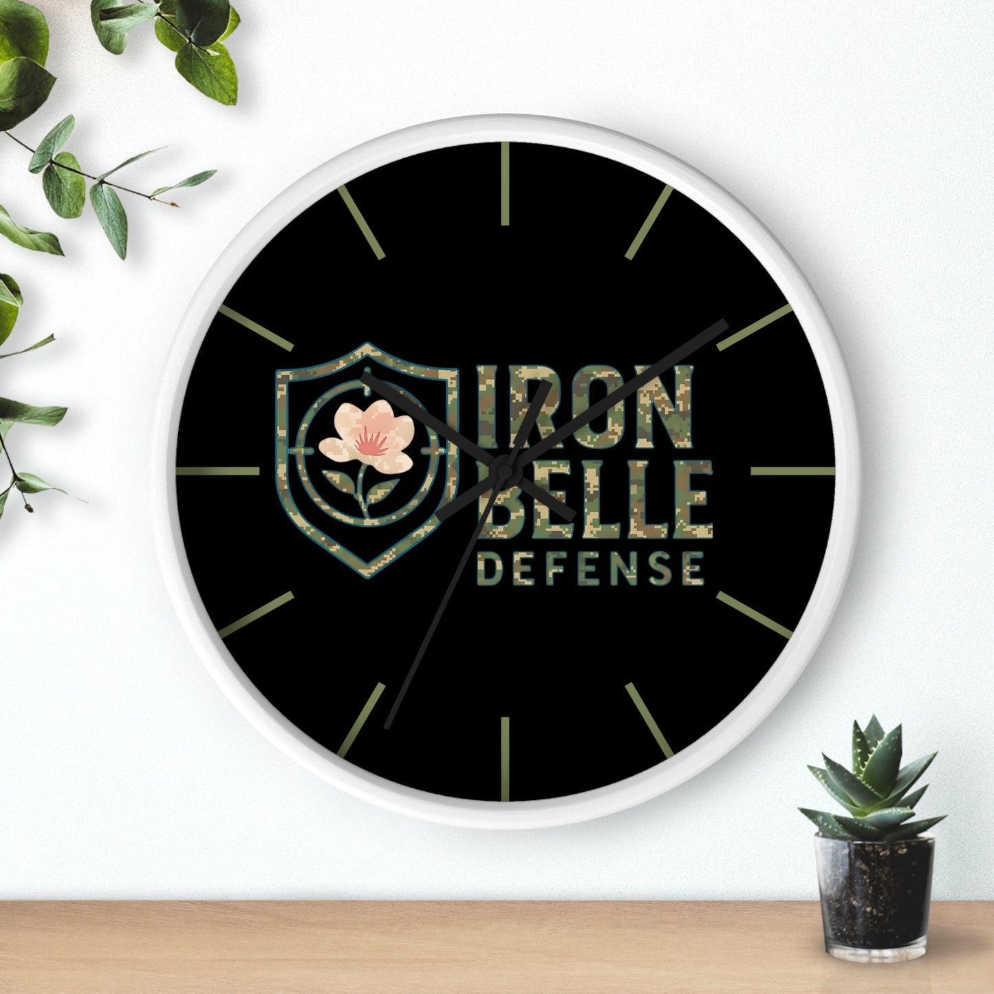 Camo Iron Belle Defense Wall Clock