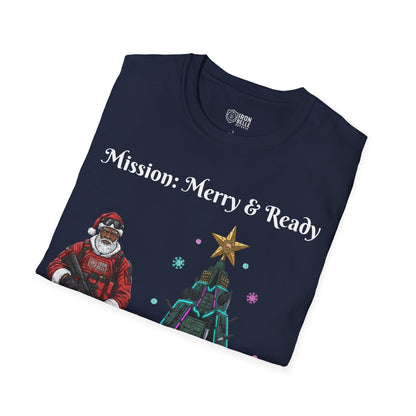 Tactical Santa with Armored Christmas Tree Tee