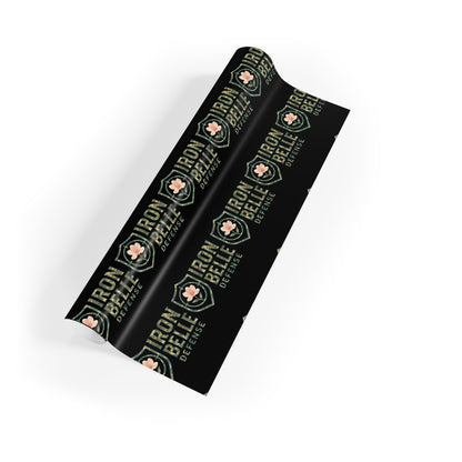 Wrapping Paper Roll — Black ‘Iron Belle Defense’ Logo Pattern Gift Wrap