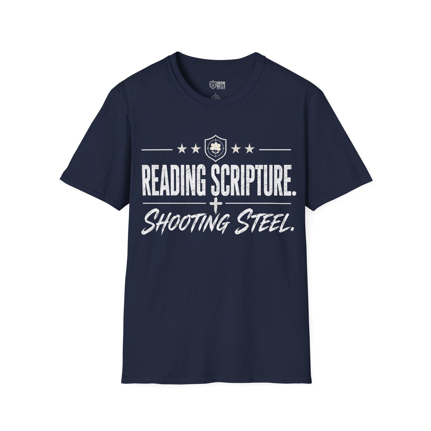 Reading Scripture Shooting Steel Tee
