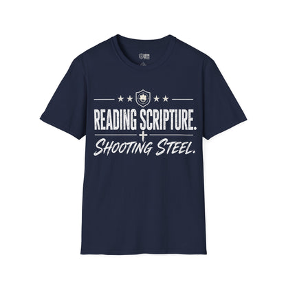 Reading Scripture Shooting Steel Tee