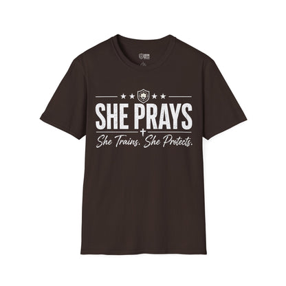 She Prays She Trains She Protects Tee