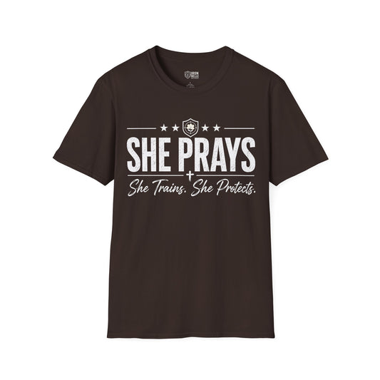 She Prays She Trains She Protects Tee