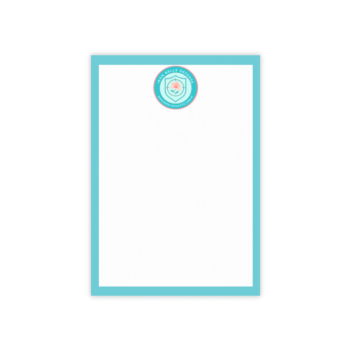 Round Turquoise Iron Belle Defense Note Pad