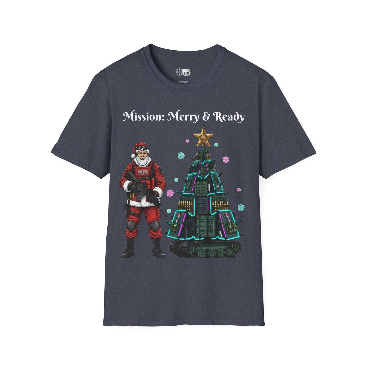Tactical Santa with Armored Christmas Tree Tee
