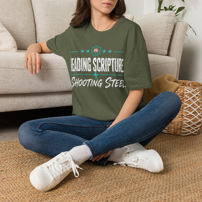 Reading Scripture Shooting Steel Tee