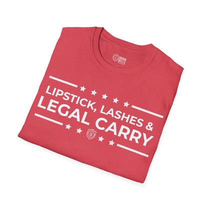 Lipstick, Lashes and Legal Carry Unisex Softstyle T-Shirt