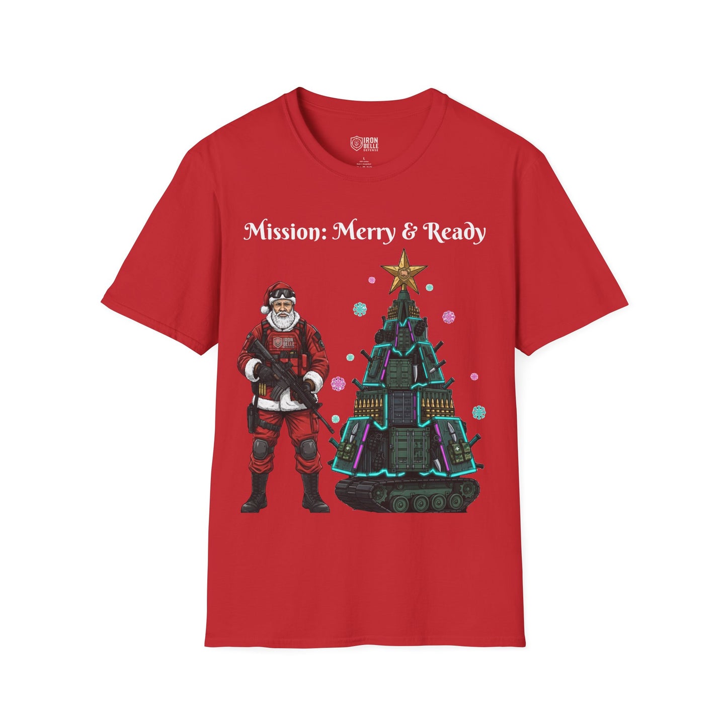 Tactical Santa with Armored Christmas Tree Tee