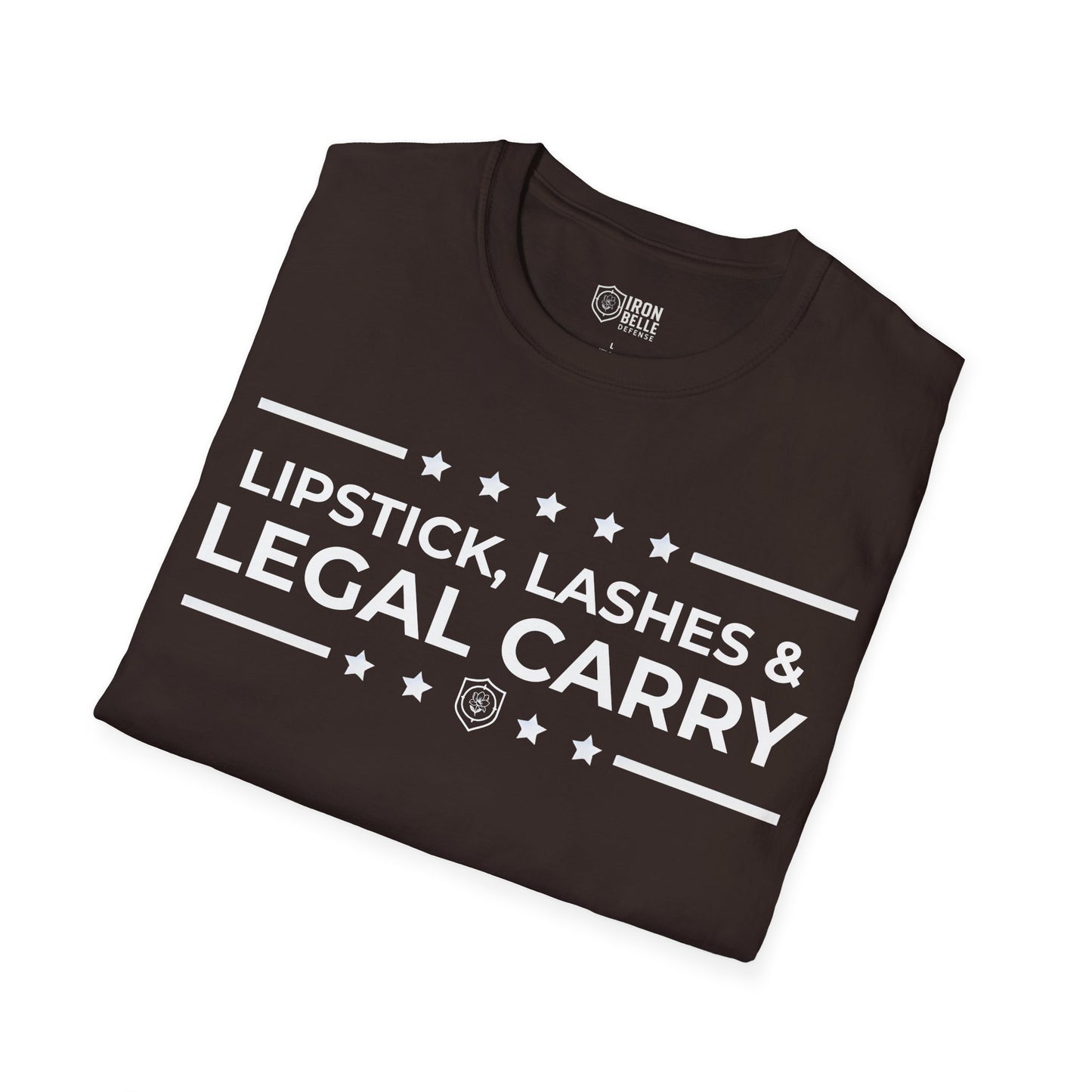 Lipstick, Lashes and Legal Carry Unisex Softstyle T-Shirt