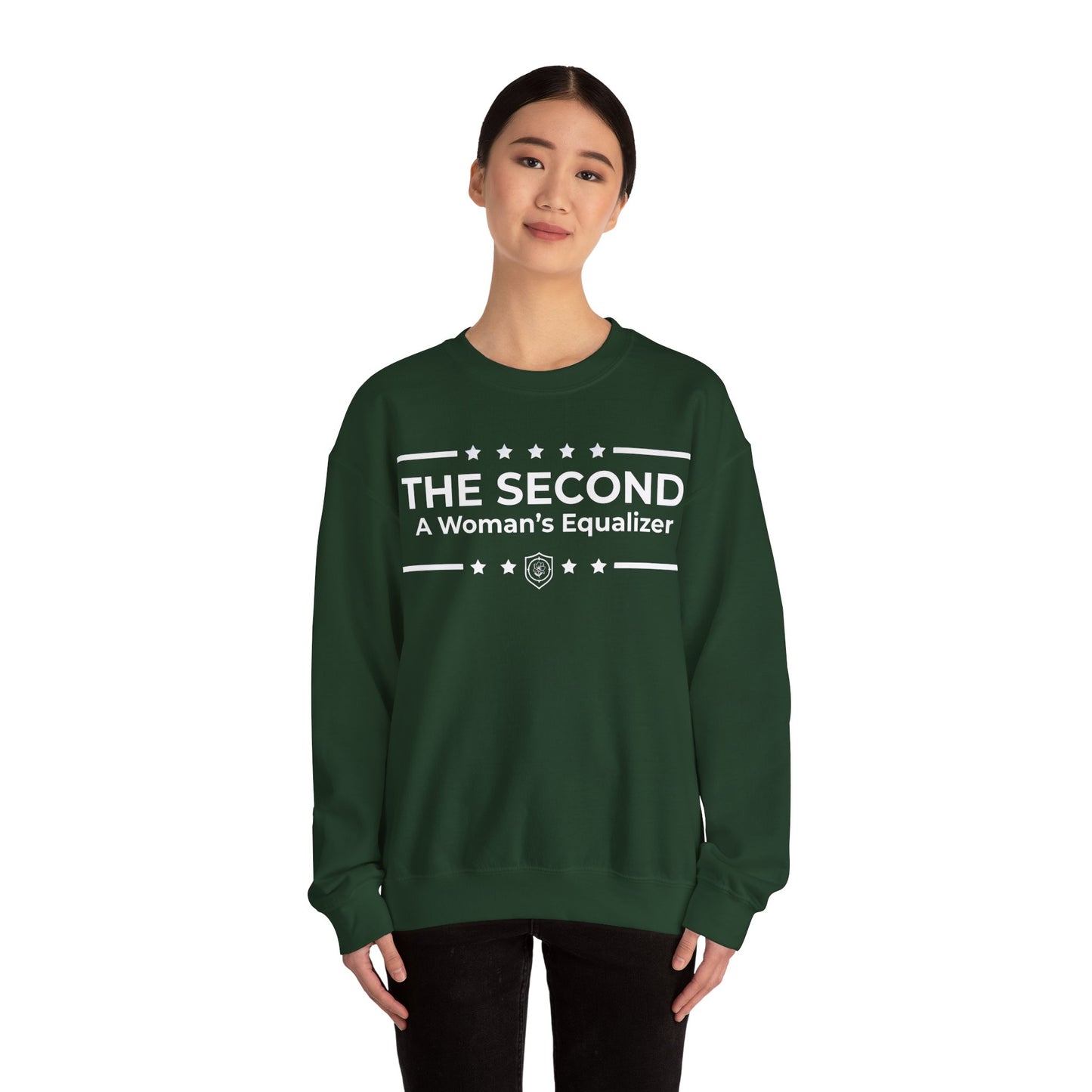 The Second:A Woman’s Equalizer Iron Belle Defense Unisex Crewneck Sweatshirt