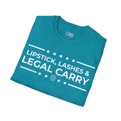 Lipstick, Lashes and Legal Carry Unisex Softstyle T-Shirt