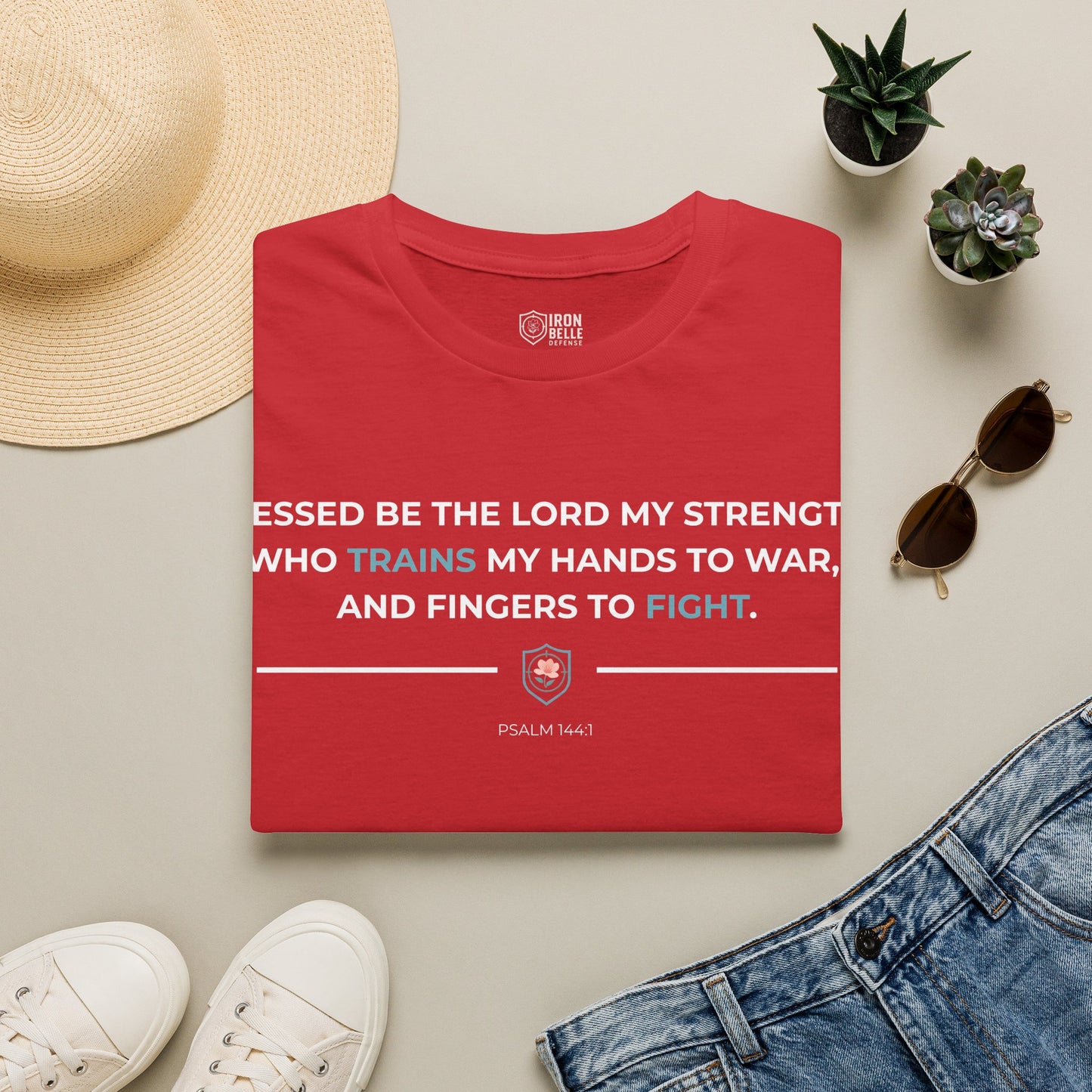 Blessed Be the Lord My Rock Iron Belle Defense Tee