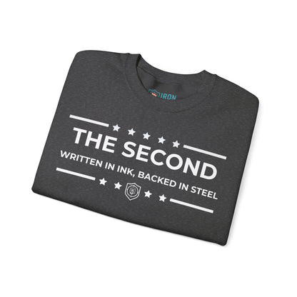 The Second: Written in Ink, Backed in Steel Iron Belle Defense Unisex Crewneck Sweatshirt