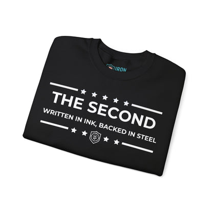 The Second: Written in Ink, Backed in Steel Iron Belle Defense Unisex Crewneck Sweatshirt