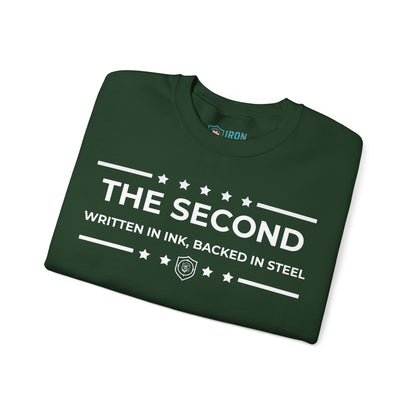 The Second: Written in Ink, Backed in Steel Iron Belle Defense Unisex Crewneck Sweatshirt