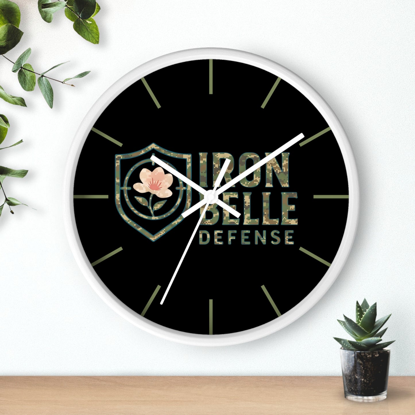 Camo Iron Belle Defense Wall Clock