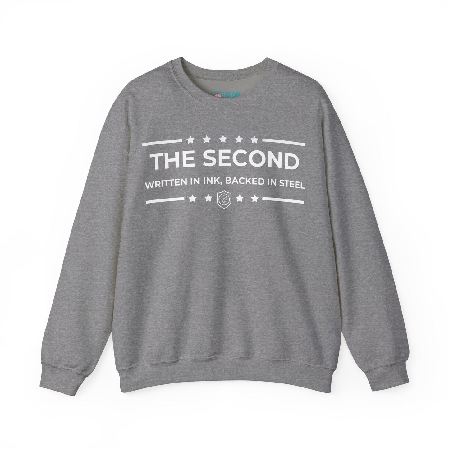 The Second: Written in Ink, Backed in Steel Iron Belle Defense Unisex Crewneck Sweatshirt