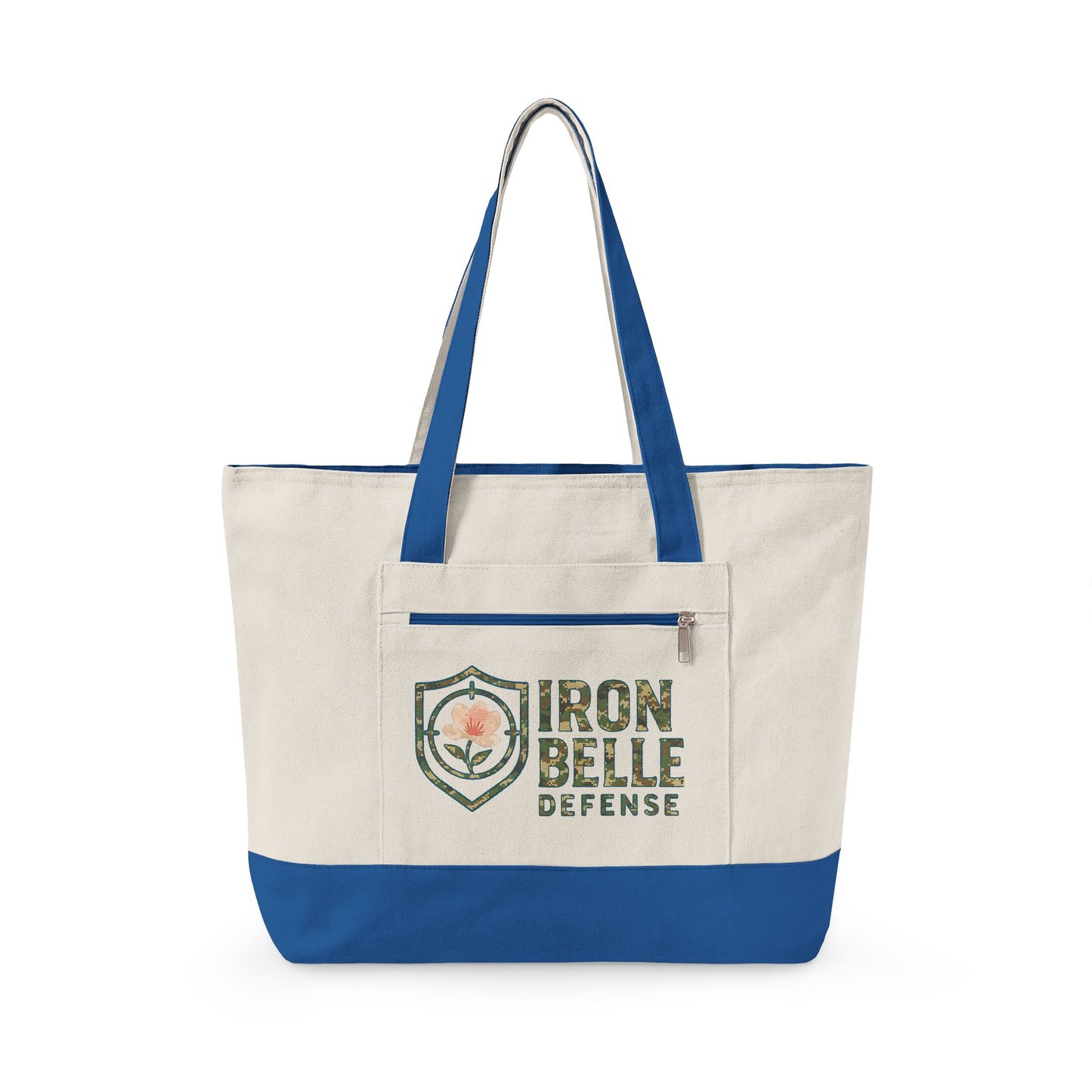 Camo Iron Belle Defense Zippered Canvas Tote