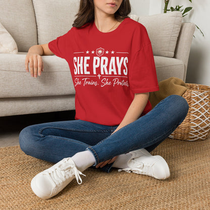She Prays She Trains She Protects Tee