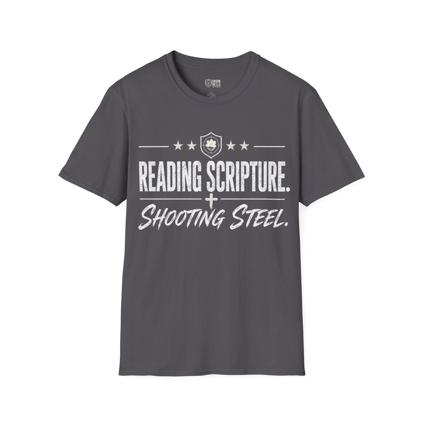 Reading Scripture Shooting Steel Tee