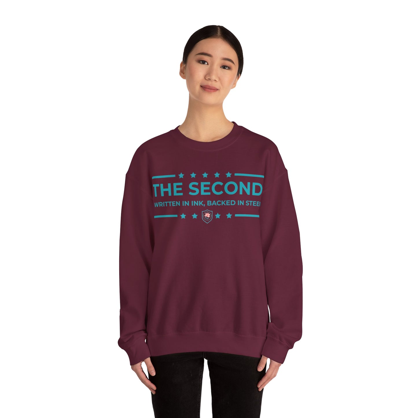 The Second: Written in Ink, Backed in Steel Iron Belle Defense Unisex Crewneck Sweatshirt