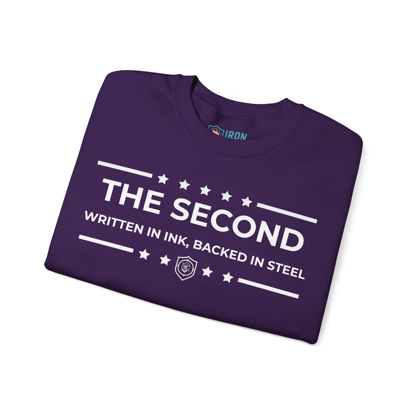 The Second: Written in Ink, Backed in Steel Iron Belle Defense Unisex Crewneck Sweatshirt