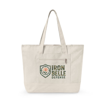 Camo Iron Belle Defense Zippered Canvas Tote