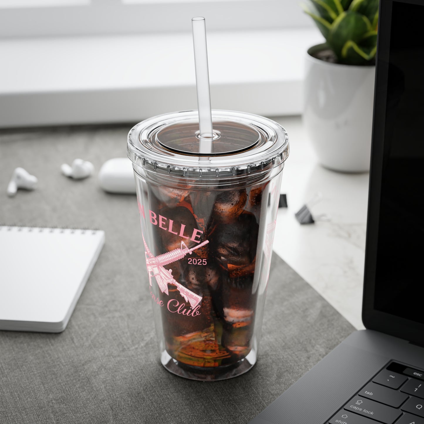 Iron Belle Defense Pink Crest Tumbler – 16oz