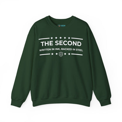 The Second: Written in Ink, Backed in Steel Iron Belle Defense Unisex Crewneck Sweatshirt
