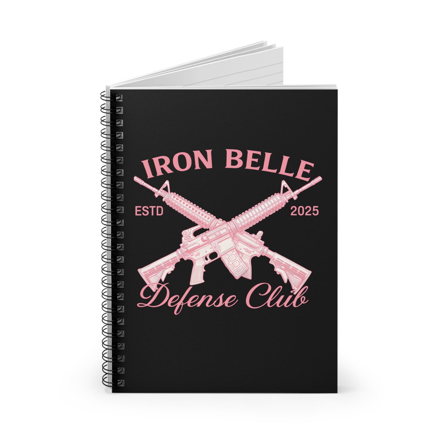 Pink Iron Belle Defense Spiral Notebook