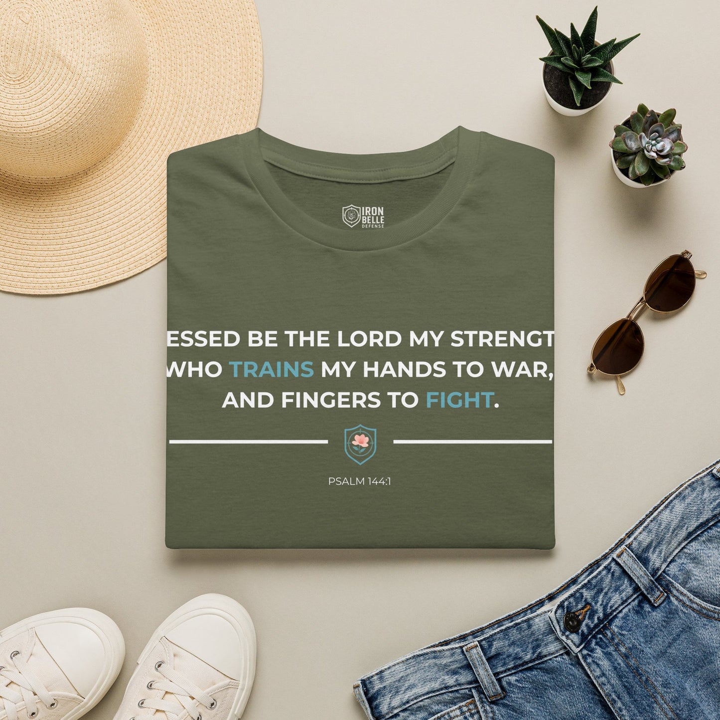 Blessed Be the Lord My Rock Iron Belle Defense Tee