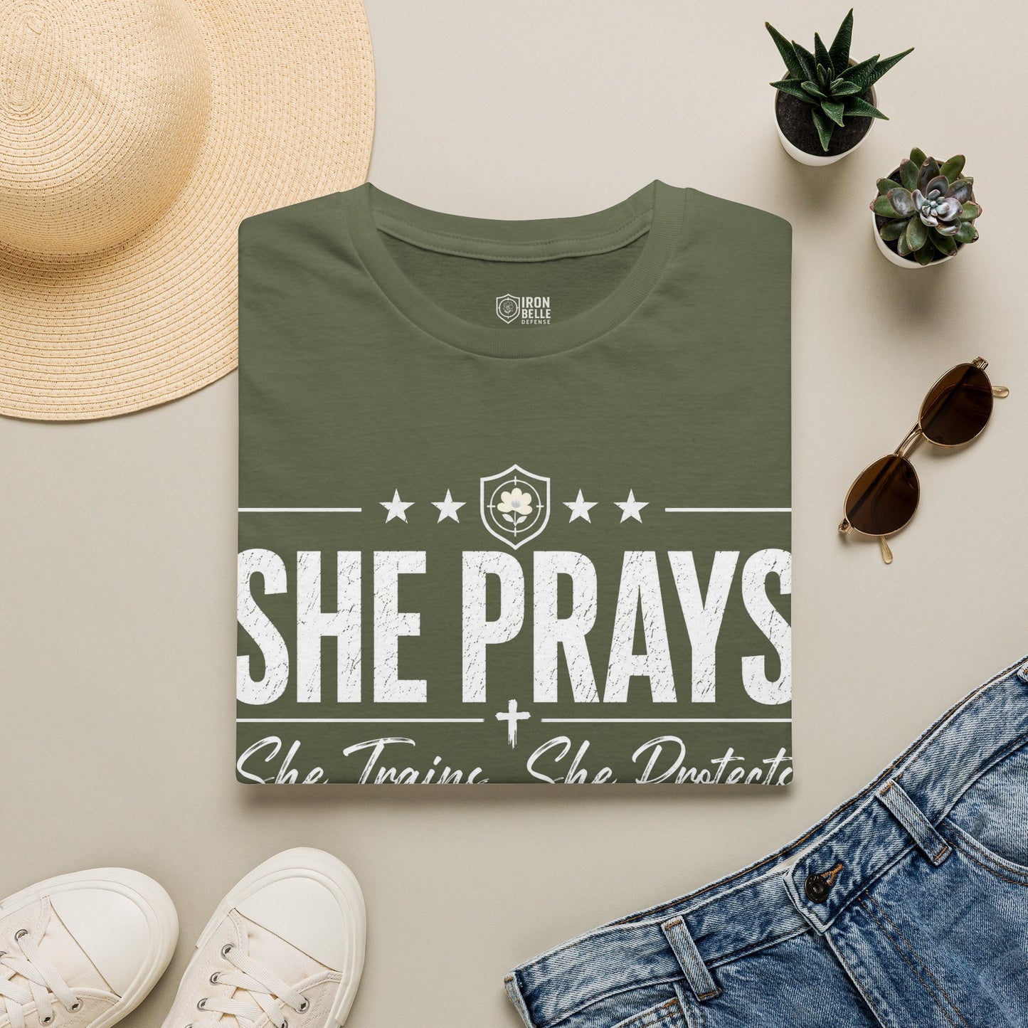She Prays She Trains She Protects Tee