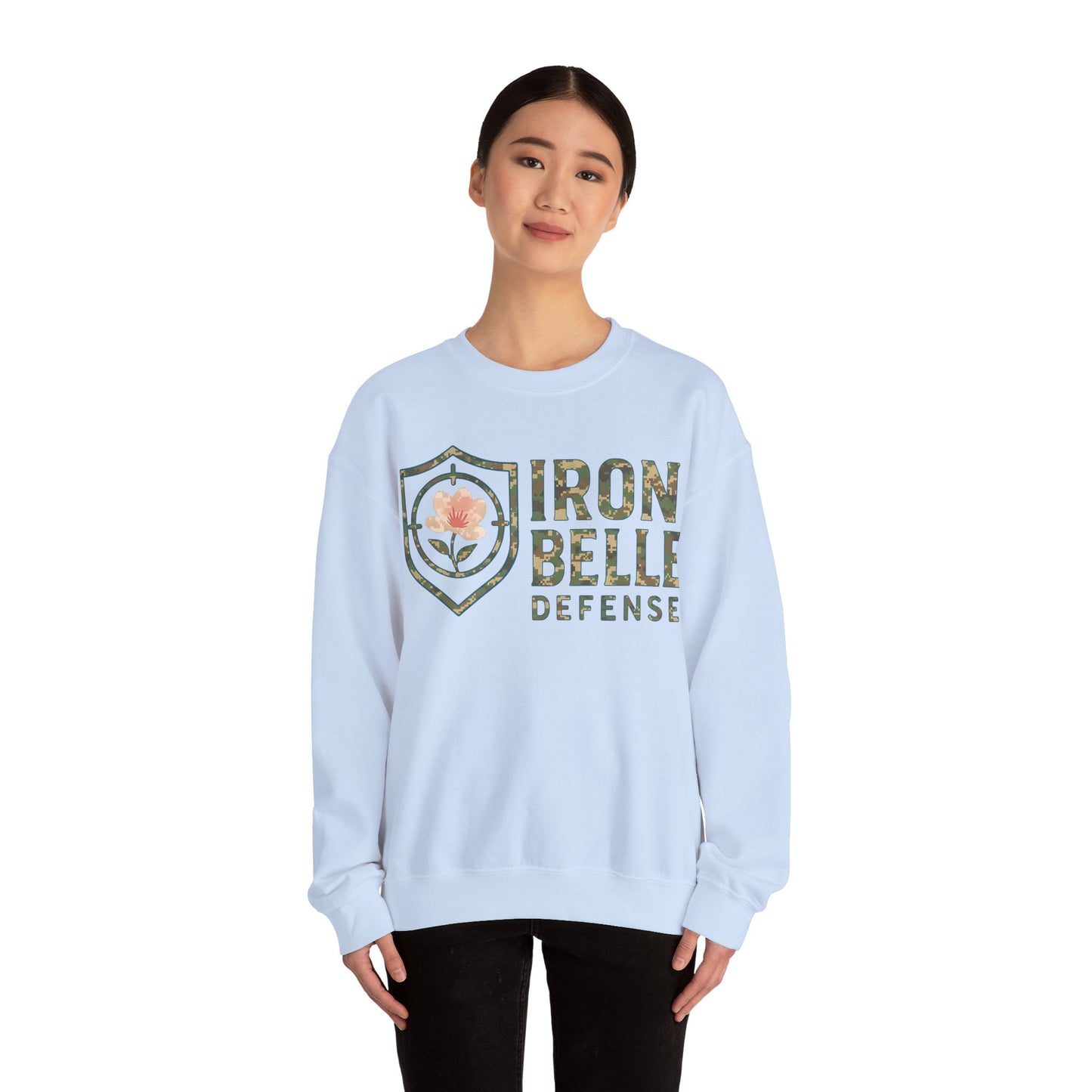 Camo Iron Belle Defense Unisex Crewneck Sweatshirt