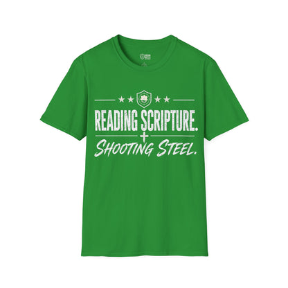 Reading Scripture Shooting Steel Tee
