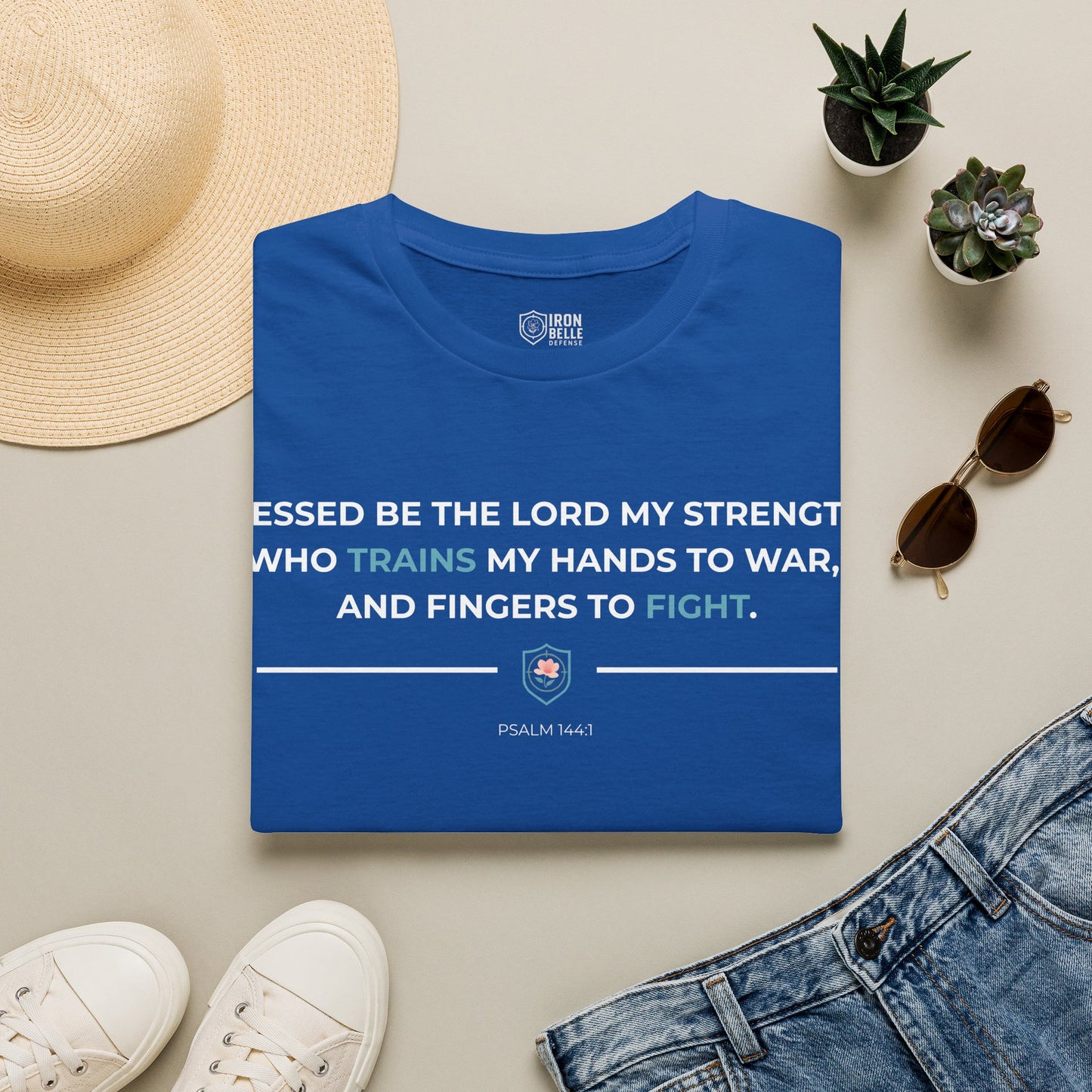 Blessed Be the Lord My Rock Iron Belle Defense Tee