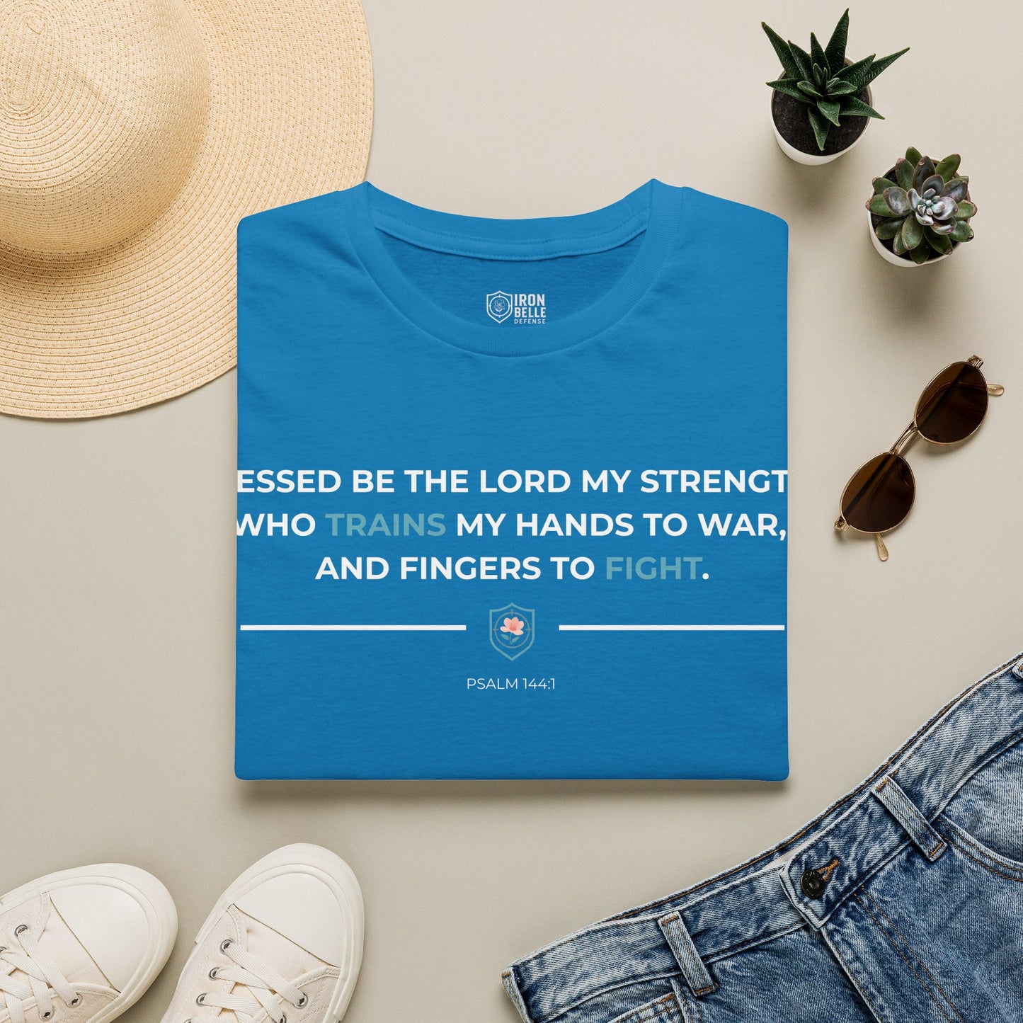 Blessed Be the Lord My Rock Iron Belle Defense Tee