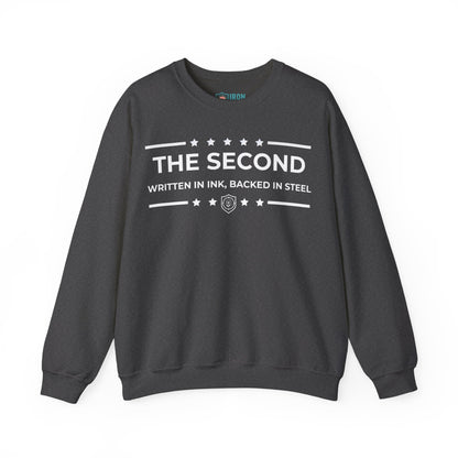 The Second: Written in Ink, Backed in Steel Iron Belle Defense Unisex Crewneck Sweatshirt