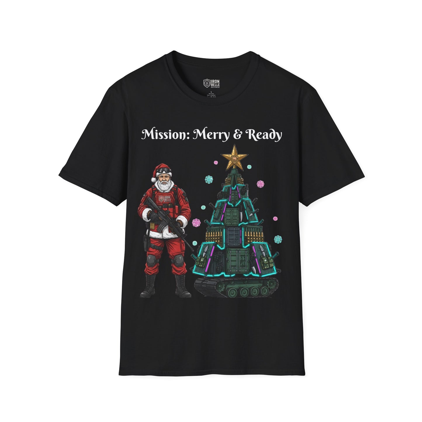 Tactical Santa with Armored Christmas Tree Tee