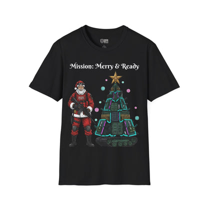 Tactical Santa with Armored Christmas Tree Tee
