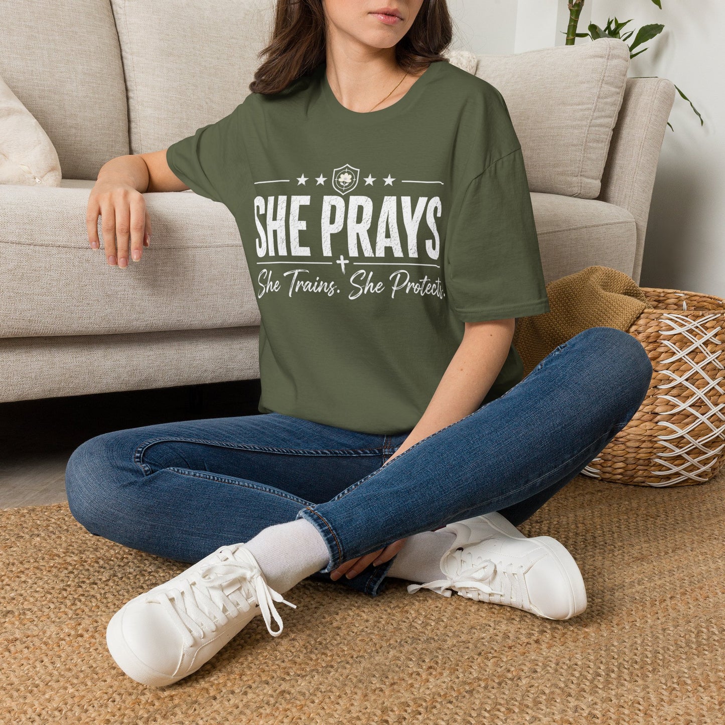She Prays She Trains She Protects Tee